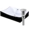 Novatto Black and White Porcelain Bath Sink with Brushed Nickel Pop-up Drain NP-01134BWBN - alternate 1